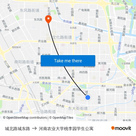城北路城东路 to 河南农业大学桃李园学生公寓 map