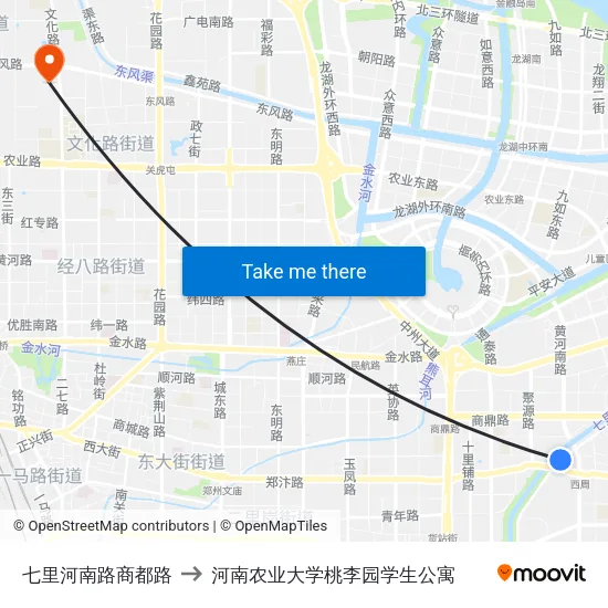 七里河南路商都路 to 河南农业大学桃李园学生公寓 map