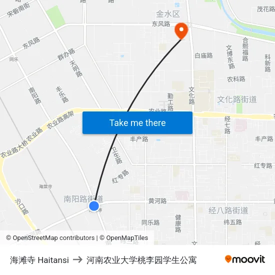 海滩寺 Haitansi to 河南农业大学桃李园学生公寓 map