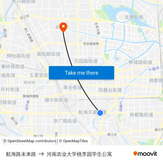 航海路未来路 to 河南农业大学桃李园学生公寓 map