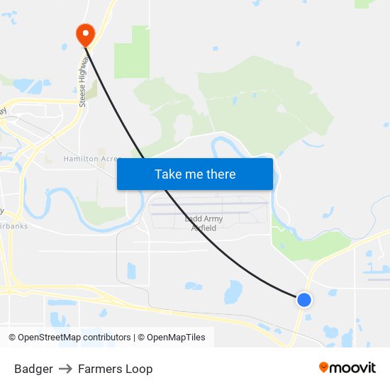 Badger to Farmers Loop map