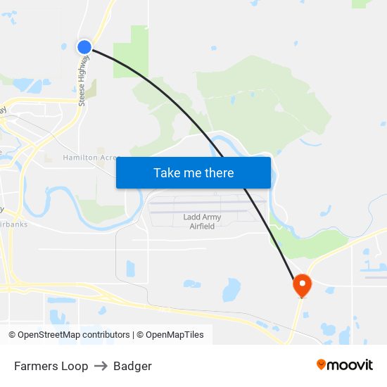 Farmers Loop to Badger map