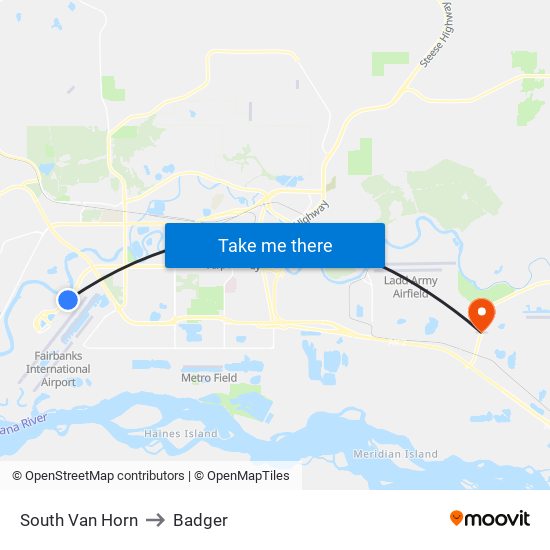 South Van Horn to Badger map