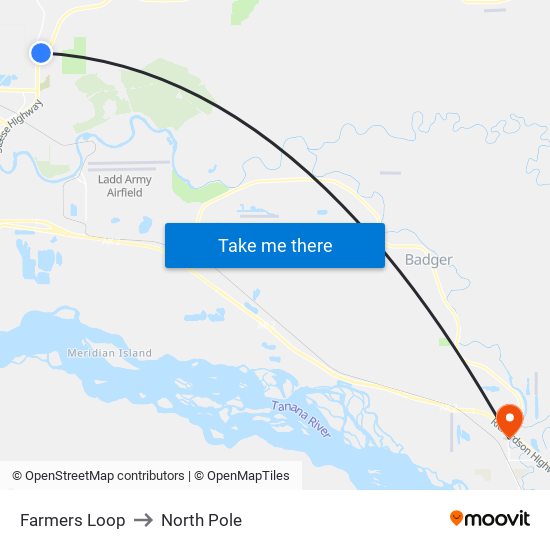 Farmers Loop to North Pole map