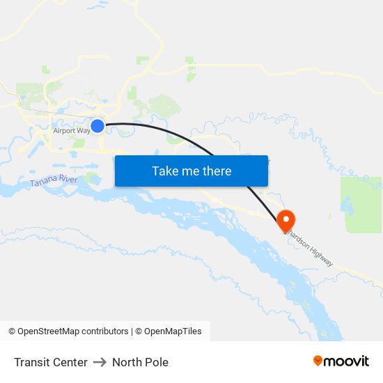 Transit Center to North Pole map