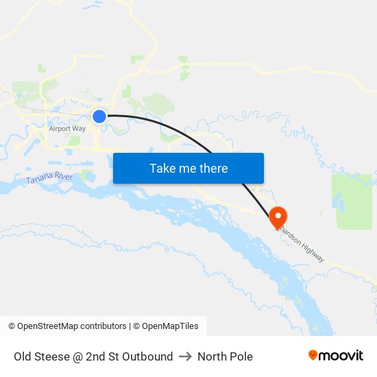 Old Steese @ 2nd St Outbound to North Pole map