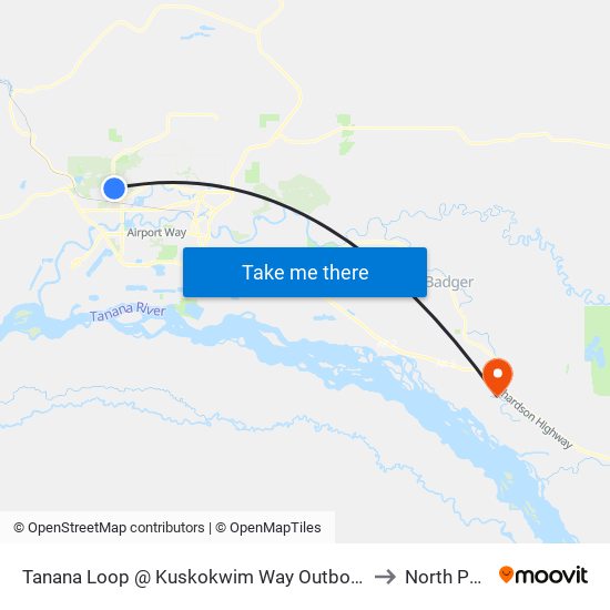 Tanana Loop @ Kuskokwim Way Outbound to North Pole map