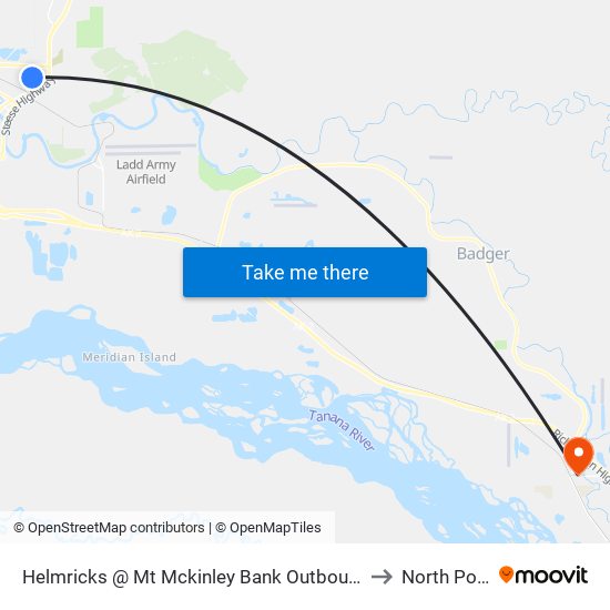 Helmricks @ Mt Mckinley Bank Outbound to North Pole map