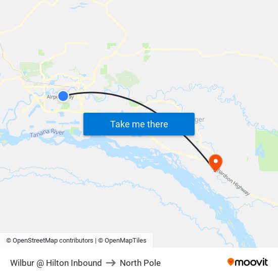 Wilbur @ Hilton Inbound to North Pole map