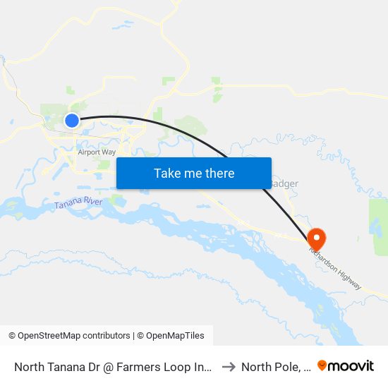 North Tanana Dr @ Farmers Loop Inbound to North Pole, AK map