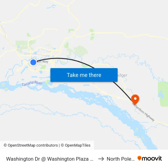 Washington Dr @ Washington Plaza Outbound to North Pole, AK map