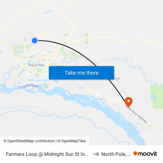 Farmers Loop @ Midnight Sun St Inbound to North Pole, AK map