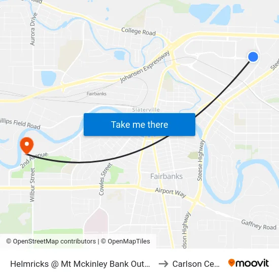 Helmricks @ Mt Mckinley Bank Outbound to Carlson Center map
