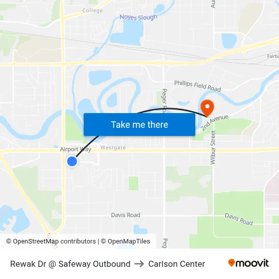 Rewak Dr @ Safeway Outbound to Carlson Center map