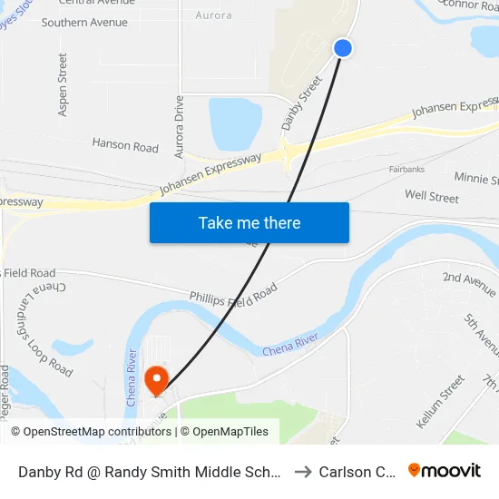 Danby Rd @ Randy Smith Middle School Inbound to Carlson Center map