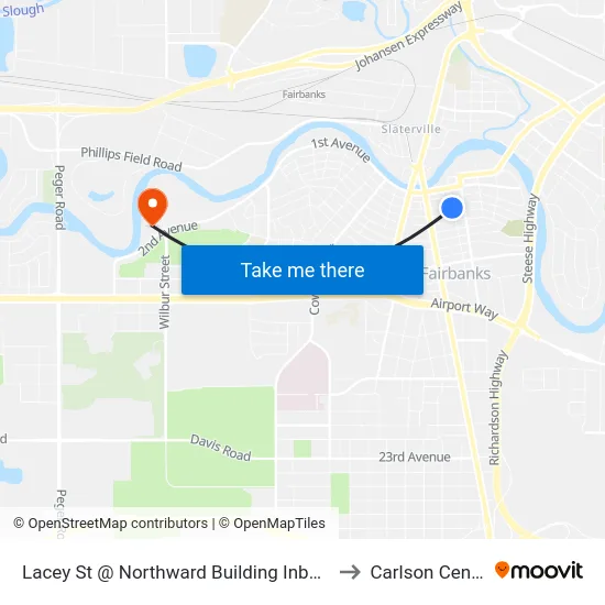 Lacey St @ Northward Building Inbound to Carlson Center map