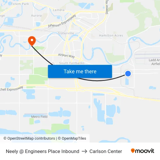 Neely @ Engineers Place Inbound to Carlson Center map