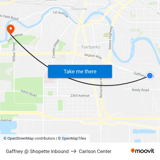 Gaffney @ Shopette Inbound to Carlson Center map