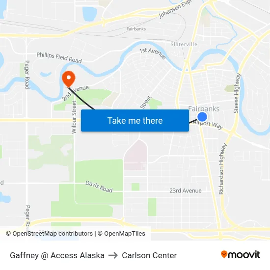 Gaffney @ Access Alaska to Carlson Center map