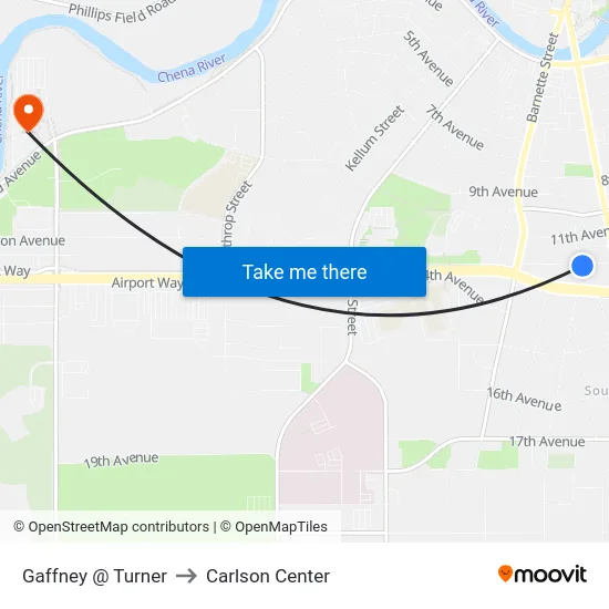 Gaffney @ Turner to Carlson Center map