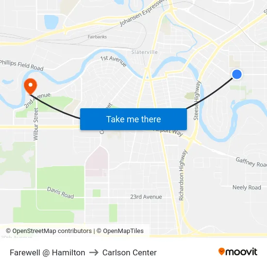Farewell @ Hamilton to Carlson Center map