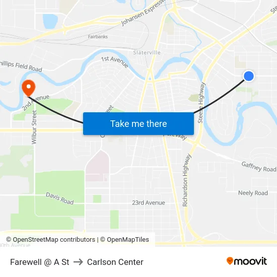 Farewell @ A St to Carlson Center map