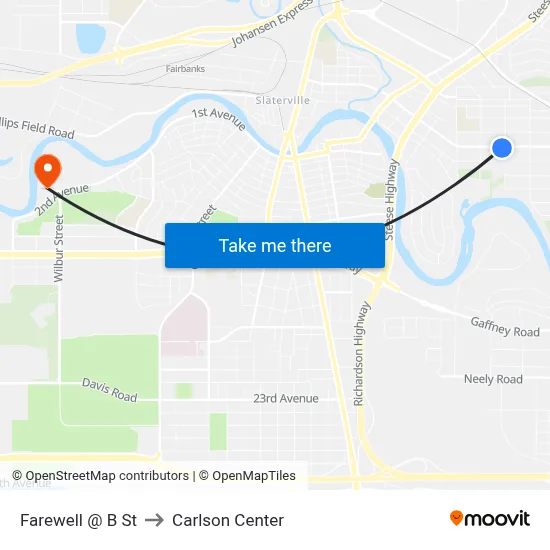 Farewell @ B St to Carlson Center map
