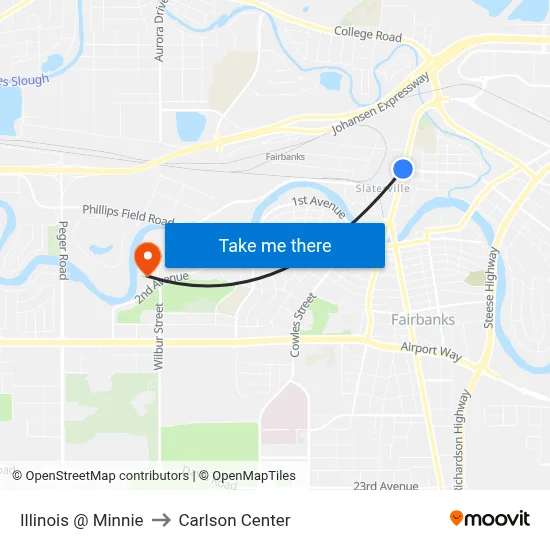 Illinois @ Minnie to Carlson Center map