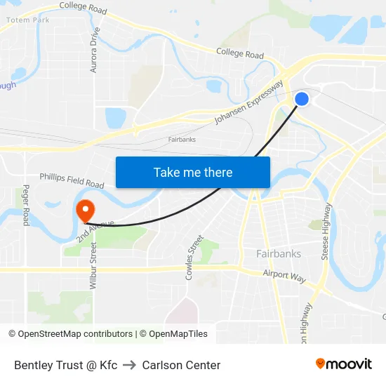 Bentley Trust @ Kfc to Carlson Center map