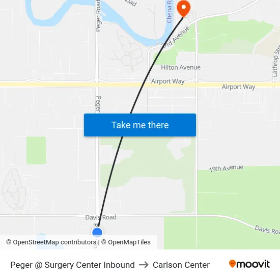 Peger @ Surgery Center Inbound to Carlson Center map