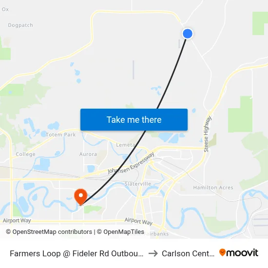 Farmers Loop @ Fideler Rd Outbound to Carlson Center map