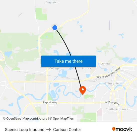 Scenic Loop Inbound to Carlson Center map