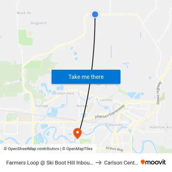 Farmers Loop @ Ski Boot Hill Inbound to Carlson Center map