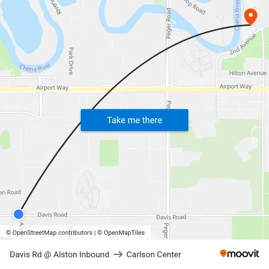 Davis Rd @ Alston Inbound to Carlson Center map