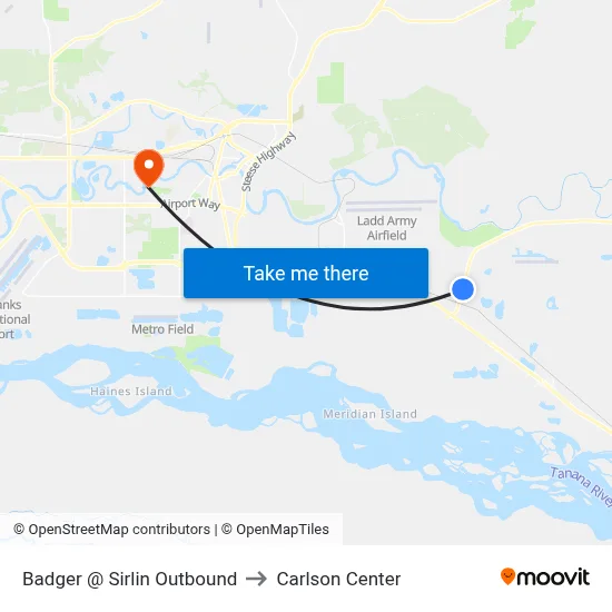 Badger @ Sirlin Outbound to Carlson Center map