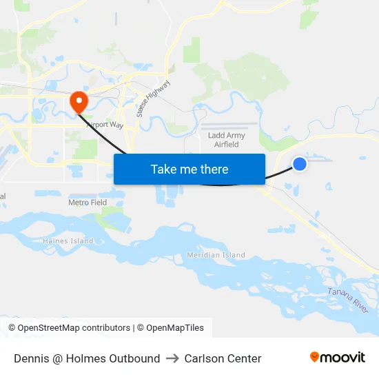 Dennis @ Holmes Outbound to Carlson Center map