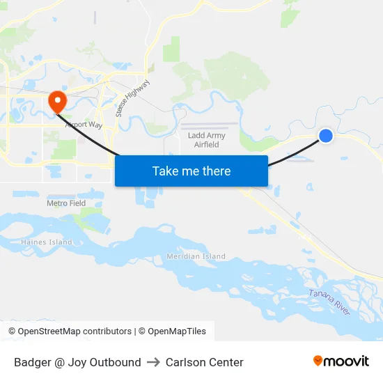 Badger @ Joy Outbound to Carlson Center map