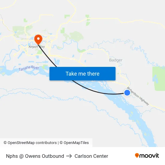 Nphs @ Owens Outbound to Carlson Center map
