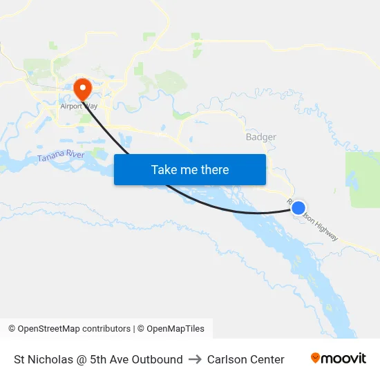St Nicholas @ 5th Ave Outbound to Carlson Center map