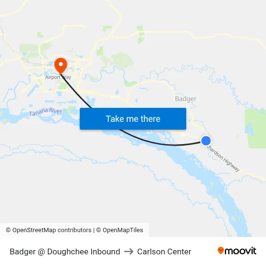 Badger @ Doughchee Inbound to Carlson Center map