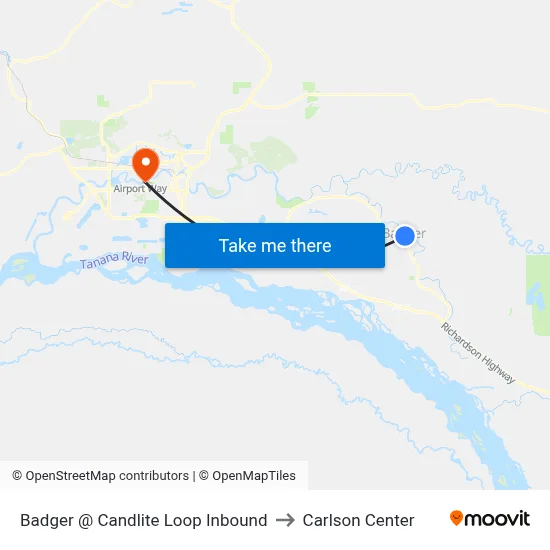 Badger @ Candlite Loop Inbound to Carlson Center map