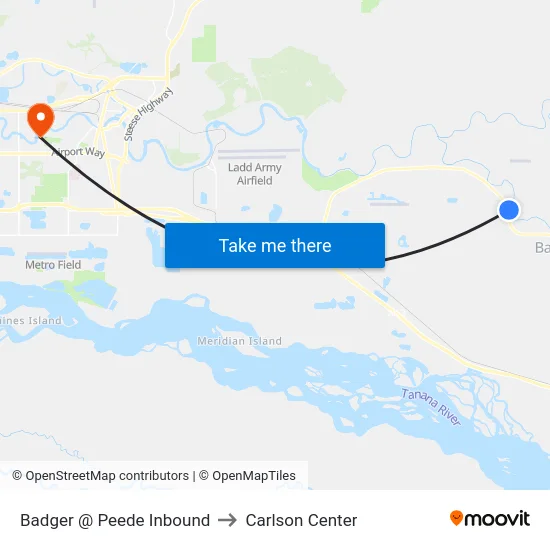 Badger @ Peede Inbound to Carlson Center map