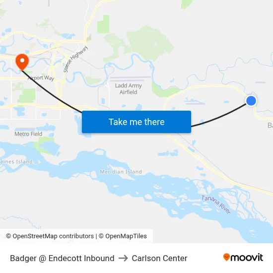 Badger @ Endecott Inbound to Carlson Center map