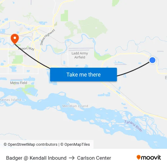 Badger @ Kendall Inbound to Carlson Center map