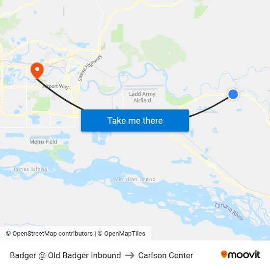 Badger @ Old Badger Inbound to Carlson Center map