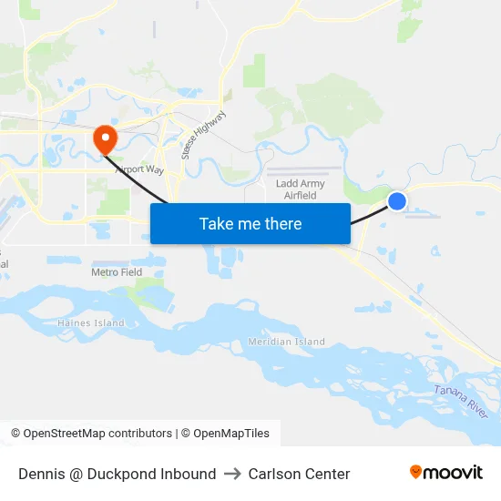 Dennis @ Duckpond Inbound to Carlson Center map