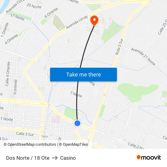 Dos Norte / 18 Ote to Casino map