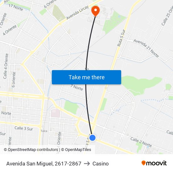 Avenida San Miguel, 2617-2867 to Casino map