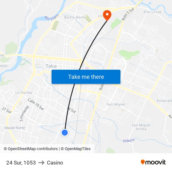 24 Sur, 1053 to Casino map