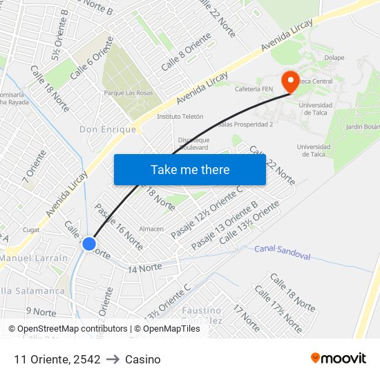 11 Oriente, 2542 to Casino map